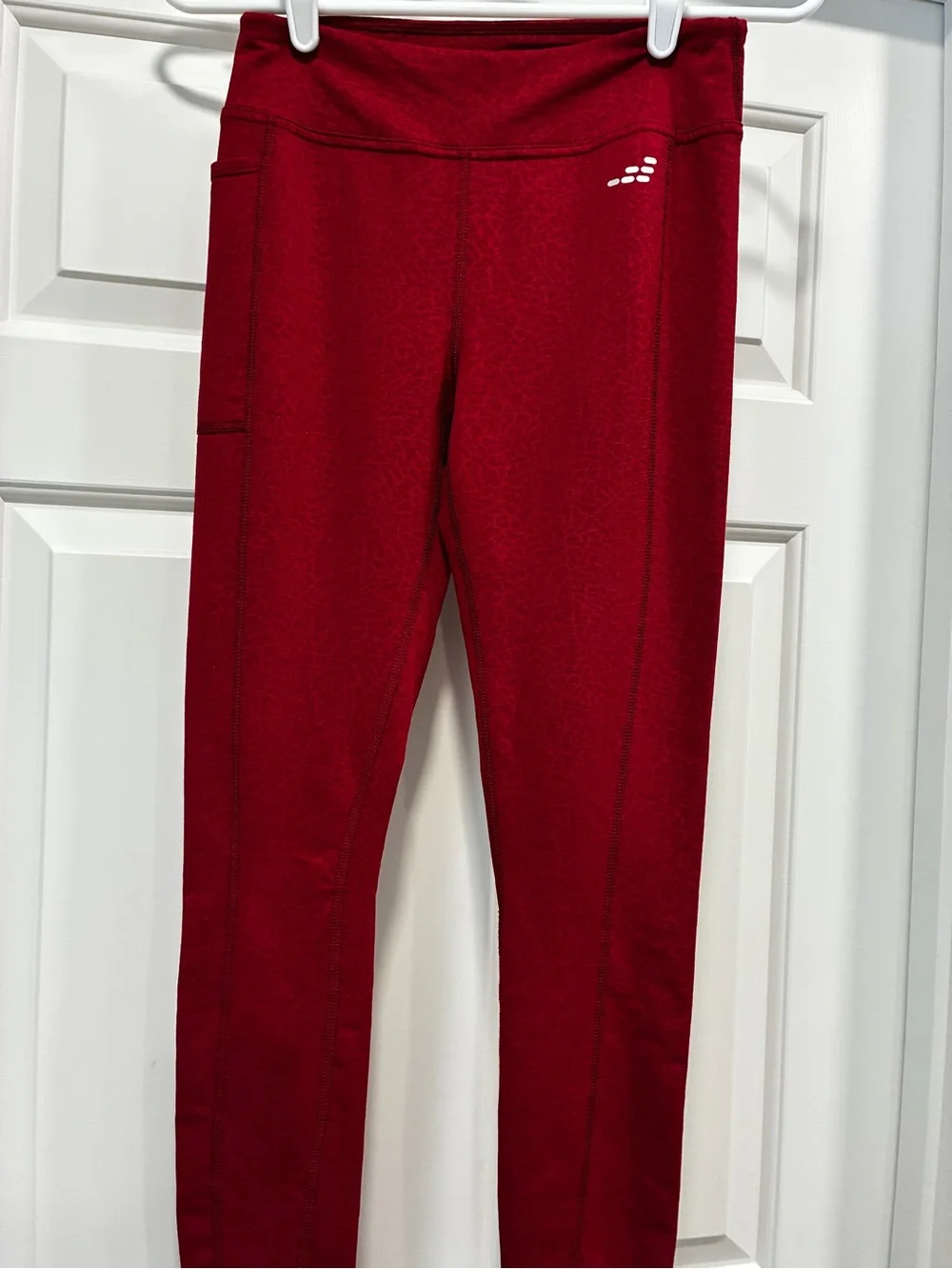 Red Active Leggings with Side Pocket